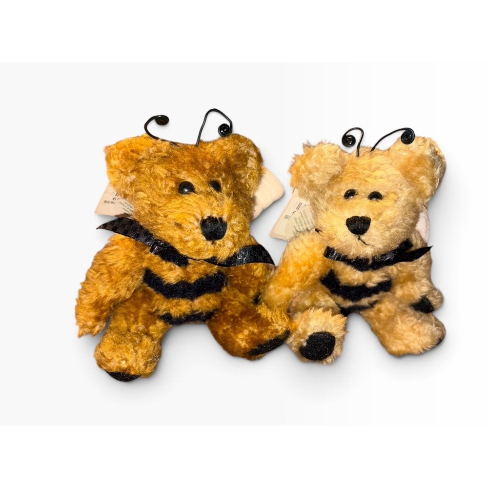 2 Bumble Bee Bear Boyds Bears & Friends Plush Ornaments